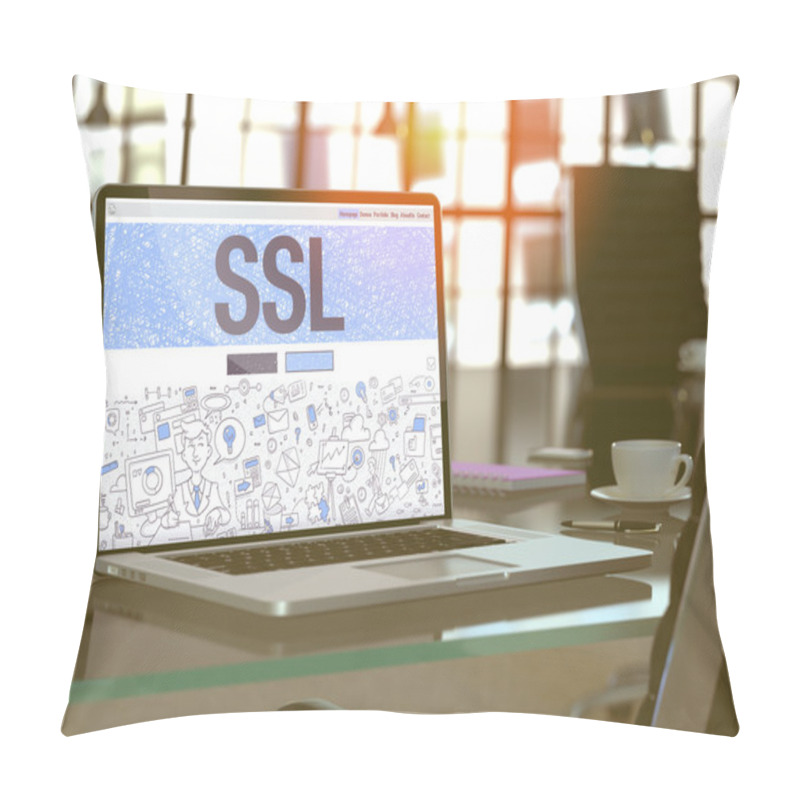 Personality  SSL Concept On Laptop Screen. Pillow Covers