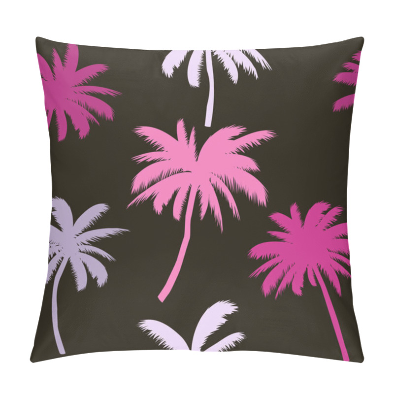 Personality  Seamless Pattern With Silhouettes Tropical Coconut Palm Trees. Print Texture. Fabric Design. Pillow Covers