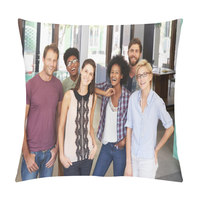 Personality  Businesspeople Standing In Modern Office Pillow Covers