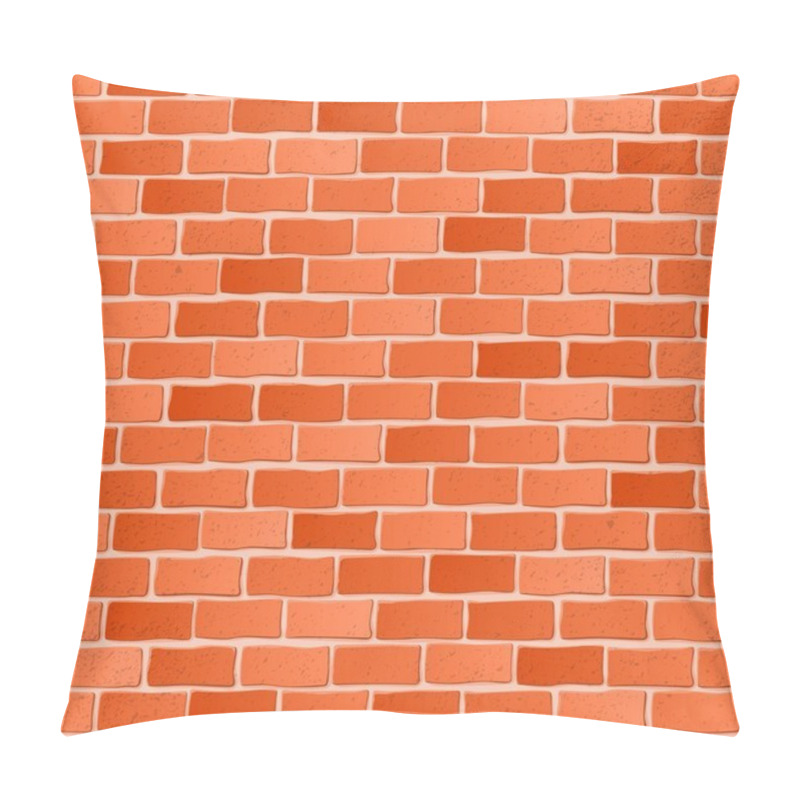 Personality  Seamless Texture. Red Brick White Wall. Vector Illustration. Pillow Covers