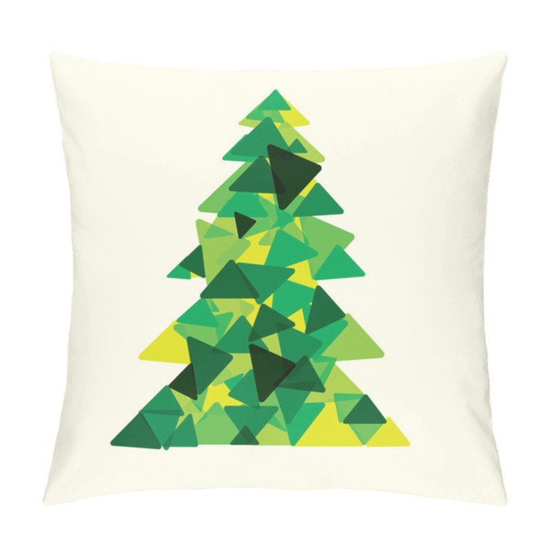 Personality  Green Triangle Merry Christmas Tree Pillow Covers