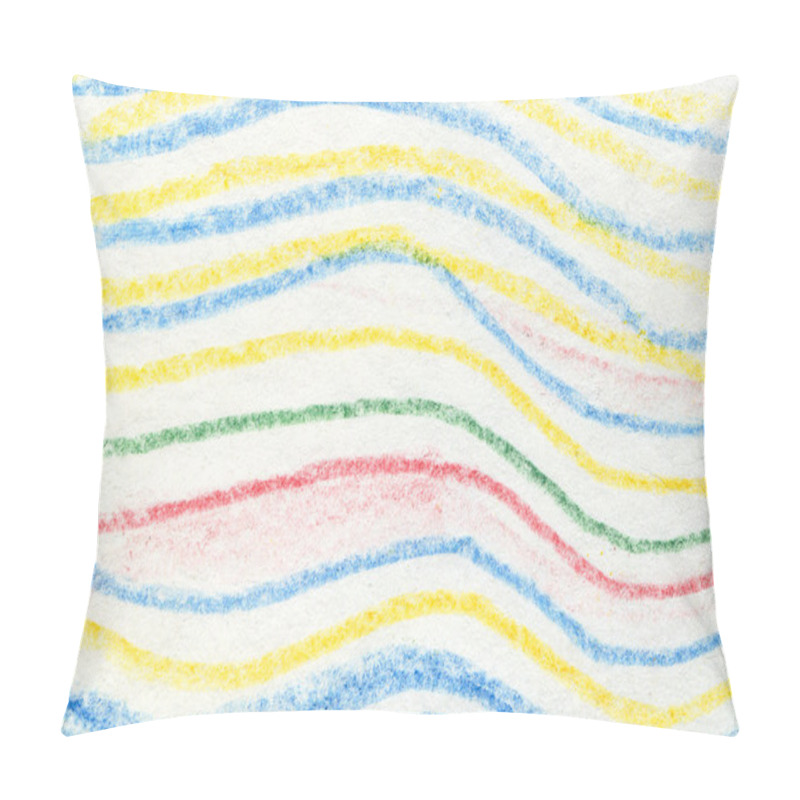 Personality  Striped Wavy Crayon Pattern. Hand Painted Oil Pastel Crayon. Pillow Covers