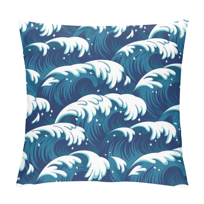 Personality  Blue Waves Pattern Pillow Covers