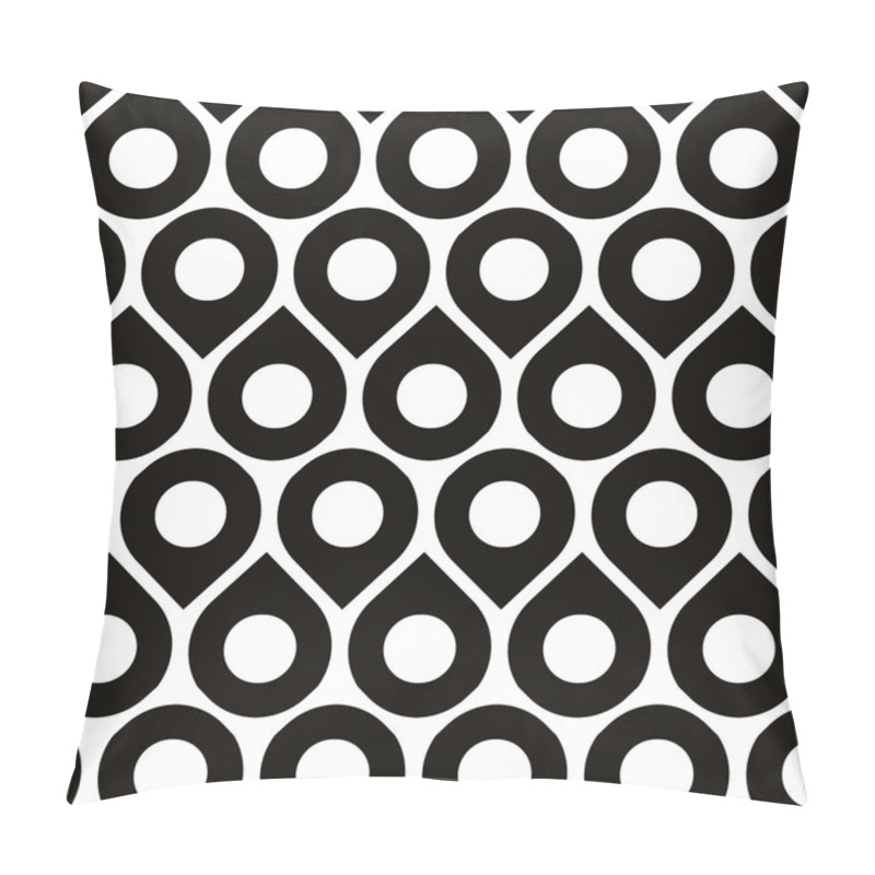 Personality  Black And White Vector Seamless Pattern With Droplets And Polka Pillow Covers