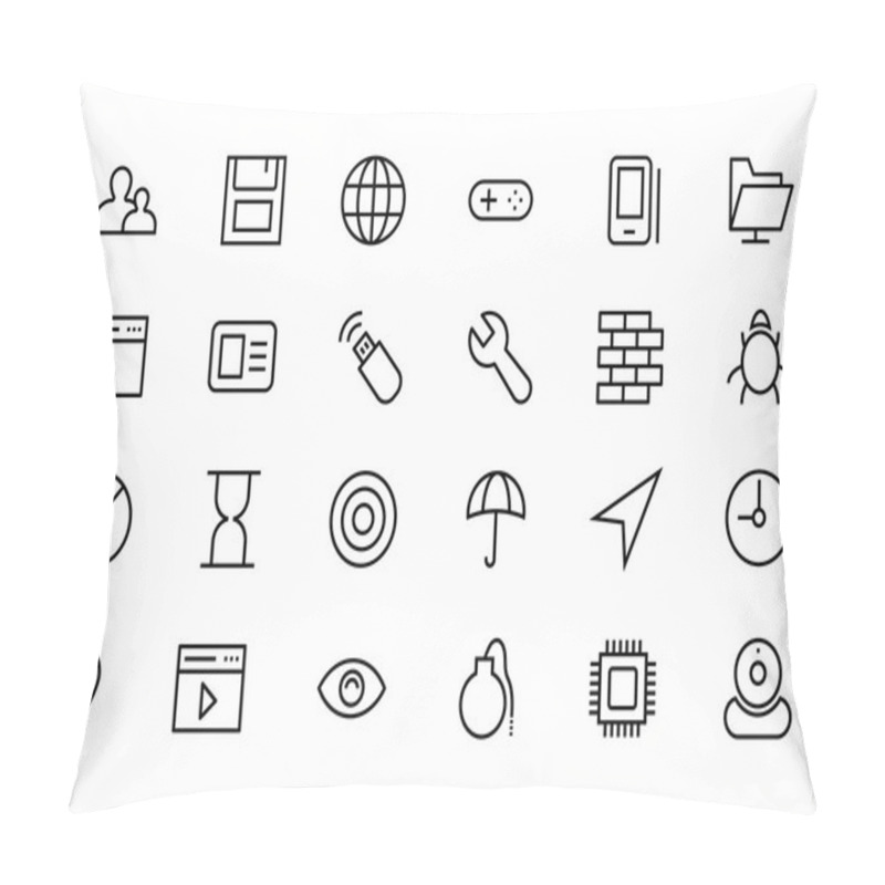 Personality  Internet Vector Line Icons 3 Pillow Covers