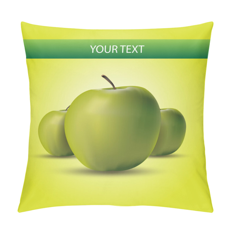 Personality  Green Apples Label. Vector Illustration Pillow Covers