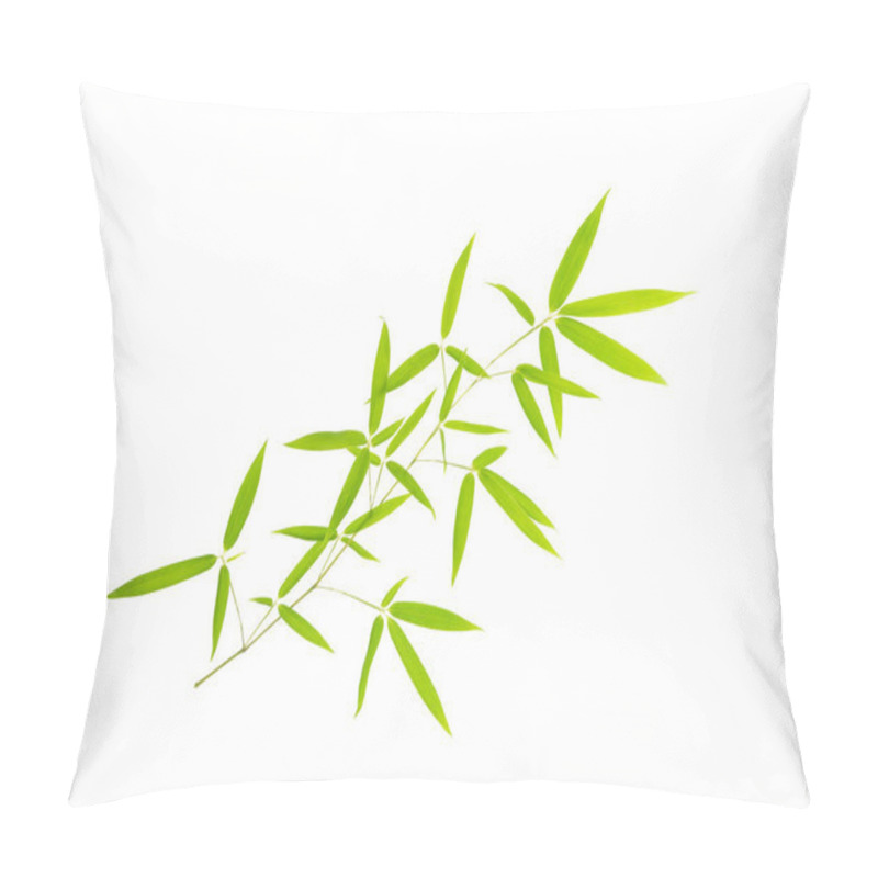 Personality  Green Bamboo Leaves Isolated On White Background Pillow Covers