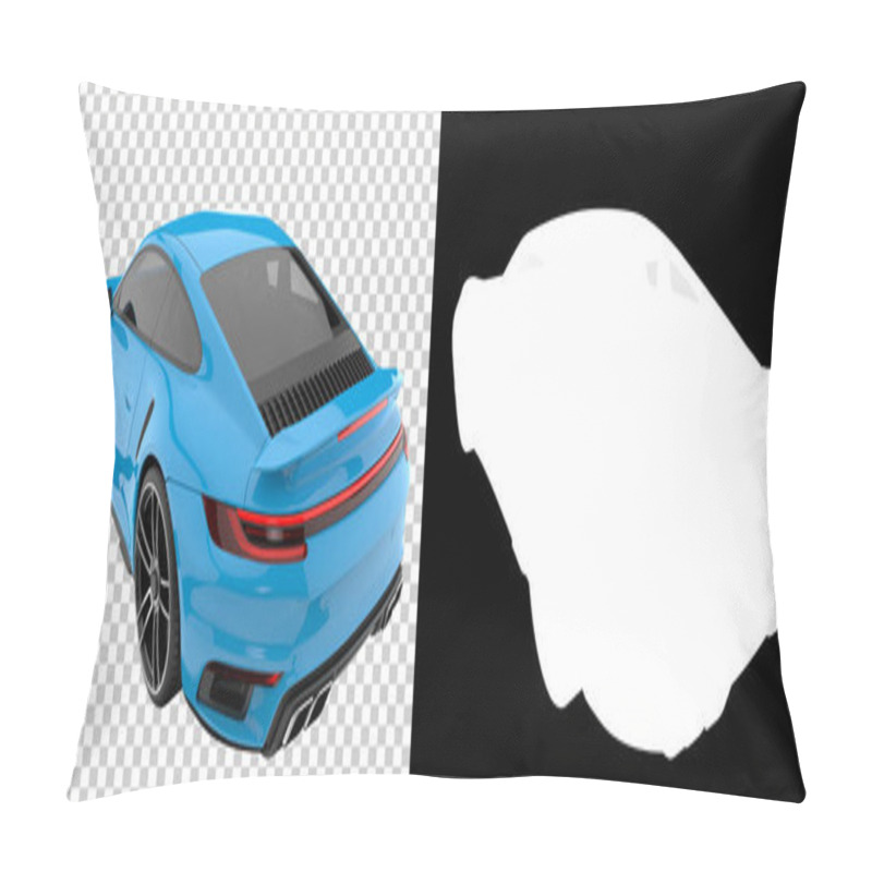 Personality  Sport Car Isolated On Background With Mask. 3d Rendering - Illustration Pillow Covers