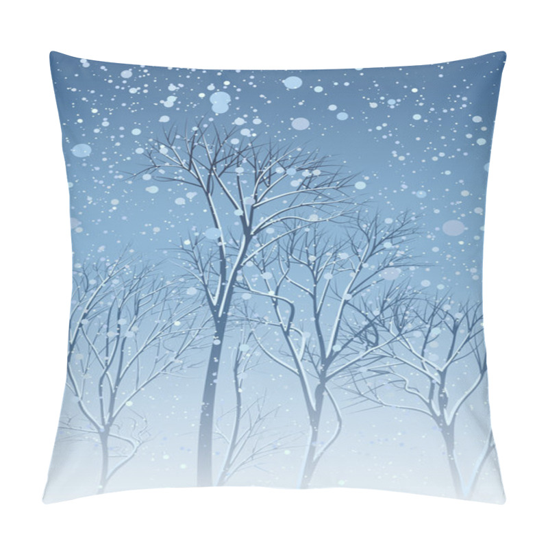 Personality  Illustration Of Snowfall In Park. Pillow Covers