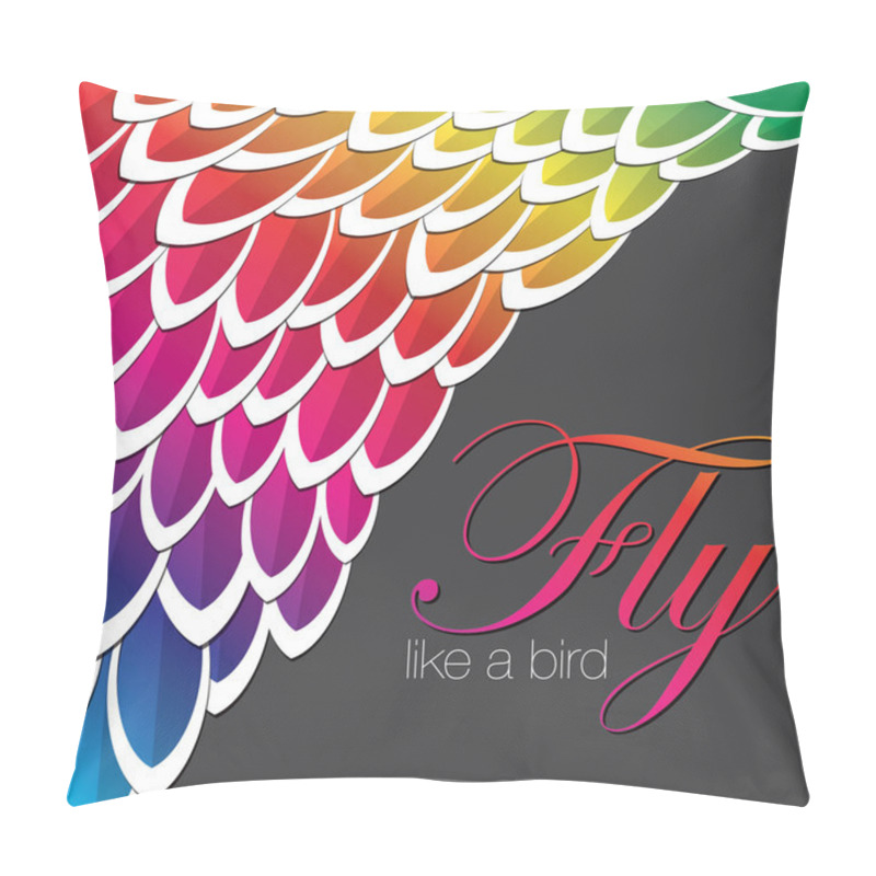 Personality  Rainbow Inspired Abstract Feather Background Pillow Covers