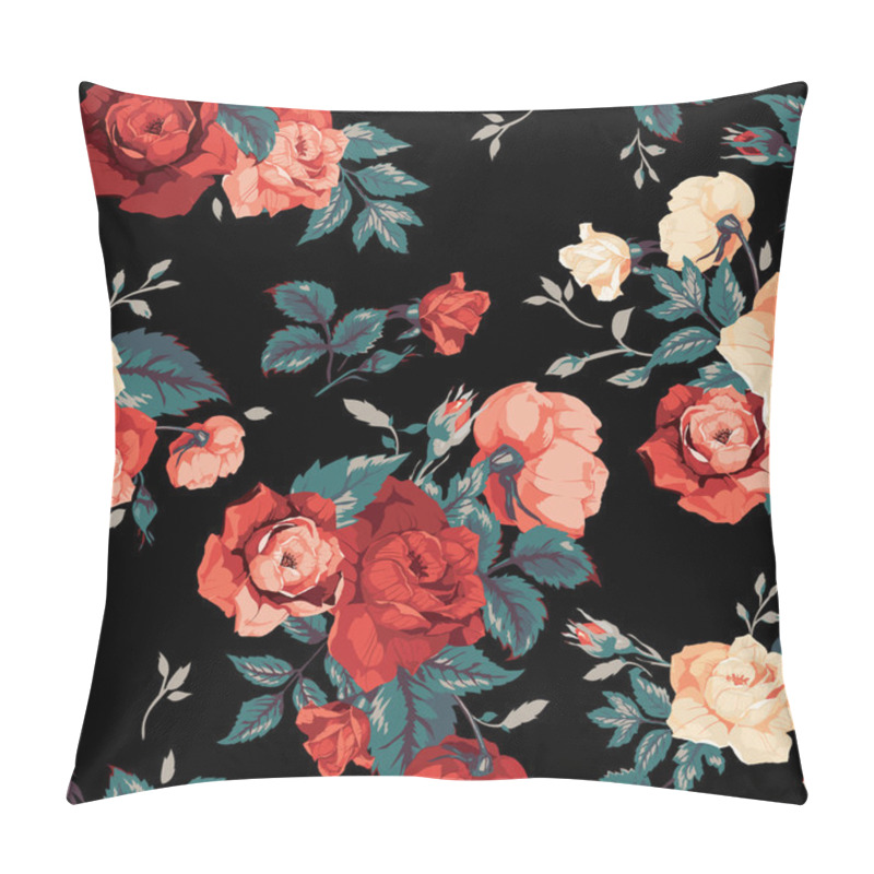 Personality  Floral Pattern With Roses Pillow Covers