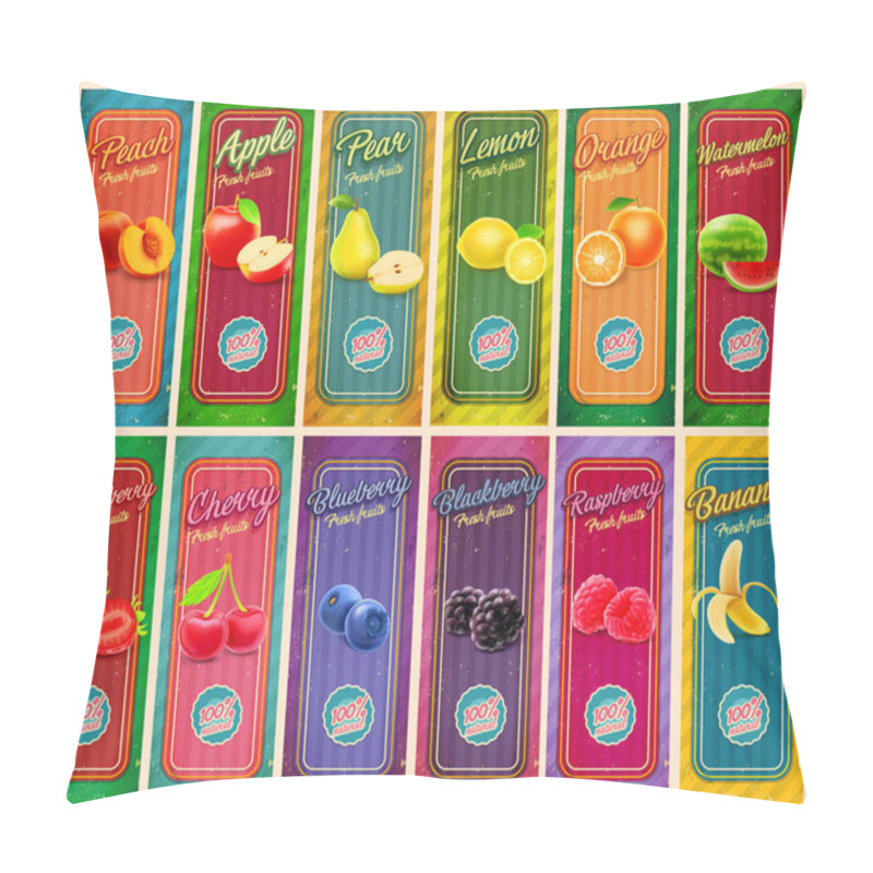 Personality  Different Fruit Juices Banners Pillow Covers