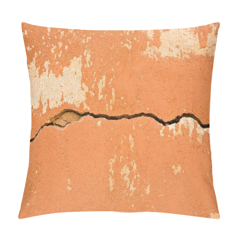 Personality  Deep Horizontal Crack In An Old Wall With Damaged Plaster  Pillow Covers