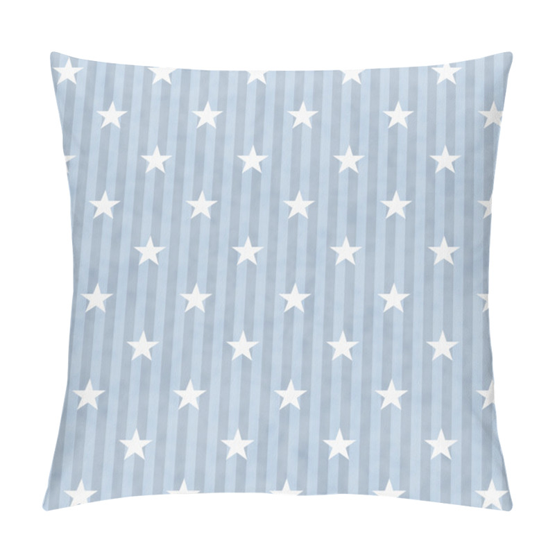 Personality  Blue And White Stars And Stripes Fabric Background Pillow Covers