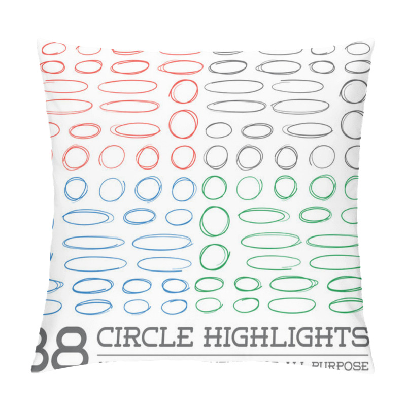 Personality  Hand Drawn Circles Rounds Set Pillow Covers