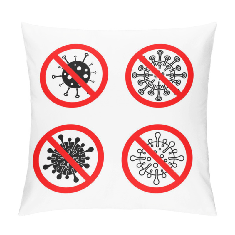 Personality  No Coronavirus Icon, No Covid-19 Vector, No Virus Illustration, Antibacterial Icon Pillow Covers