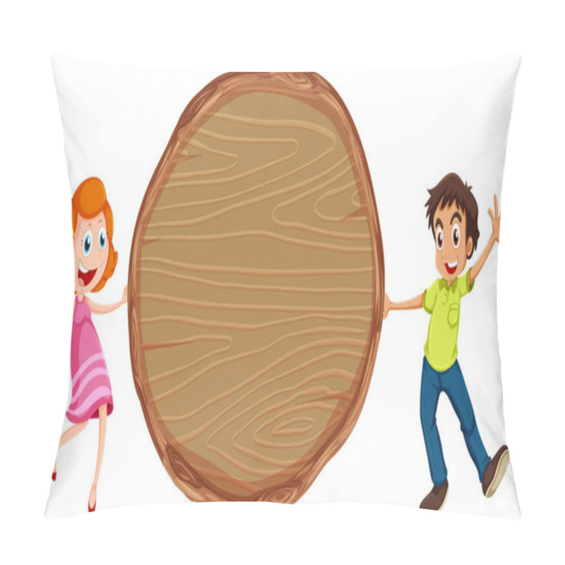 Personality  Vacation Time Icon With Travel Element Illustration Pillow Covers