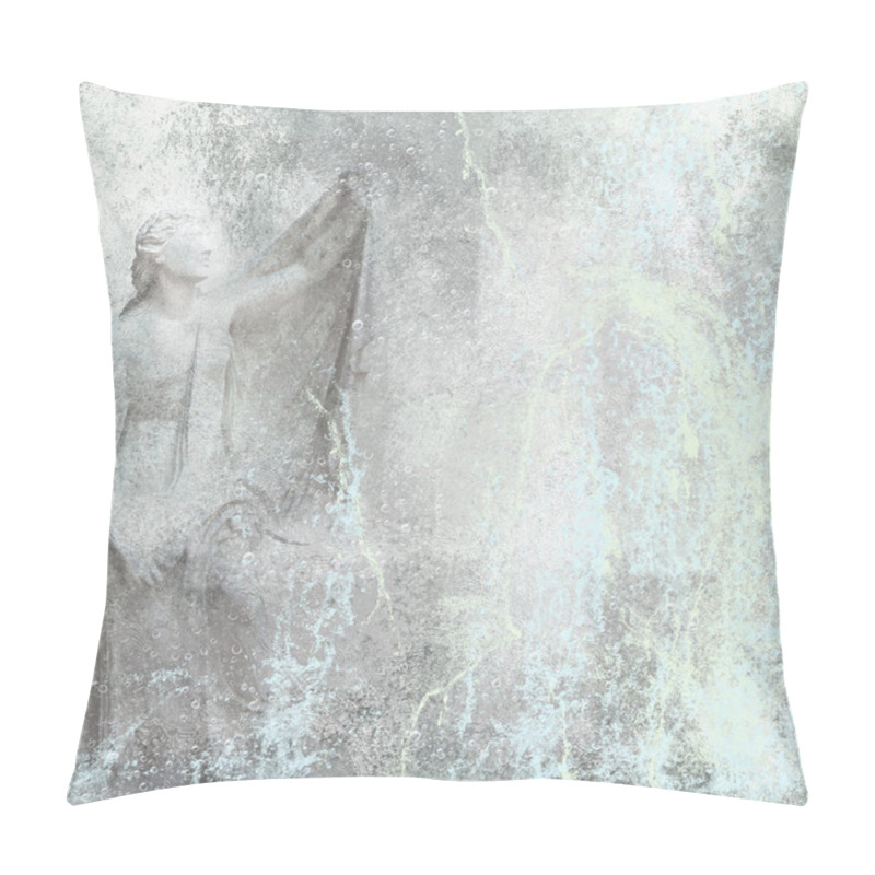 Personality  Background Composition With Statue And Water Stream Pillow Covers