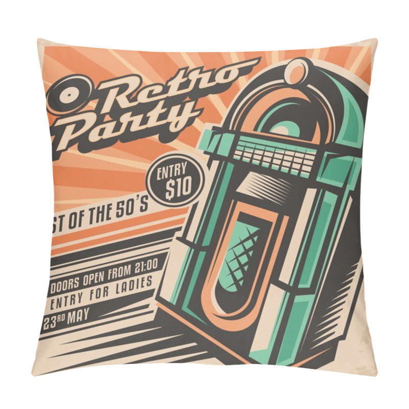 Personality  Retro Party Invitation Design Pillow Covers