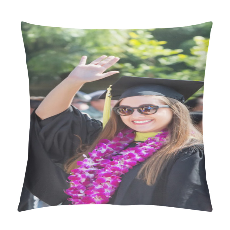 Personality  Excited Student Waving Pillow Covers