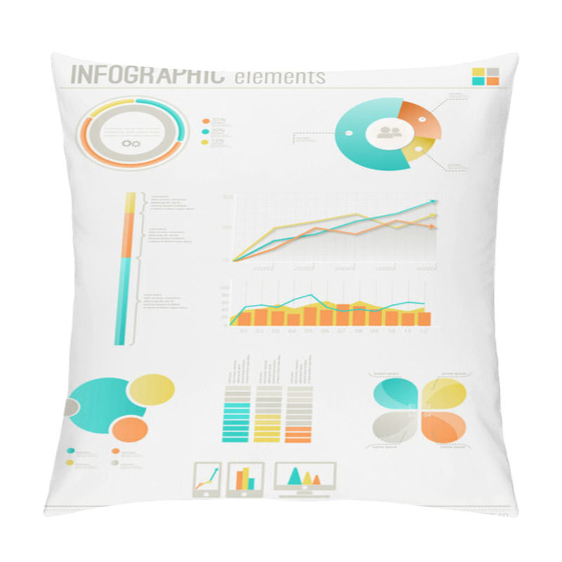 Personality  Set Elements Of Infographics. Can Be Used For Work Flow Layout,presentation, Diagram, Graph, Timeline, Chart, Business Step Options. Vector Illustration EPS10 Pillow Covers