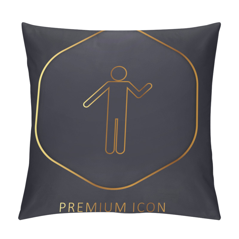 Personality  Basic Silhouette Golden Line Premium Logo Or Icon Pillow Covers