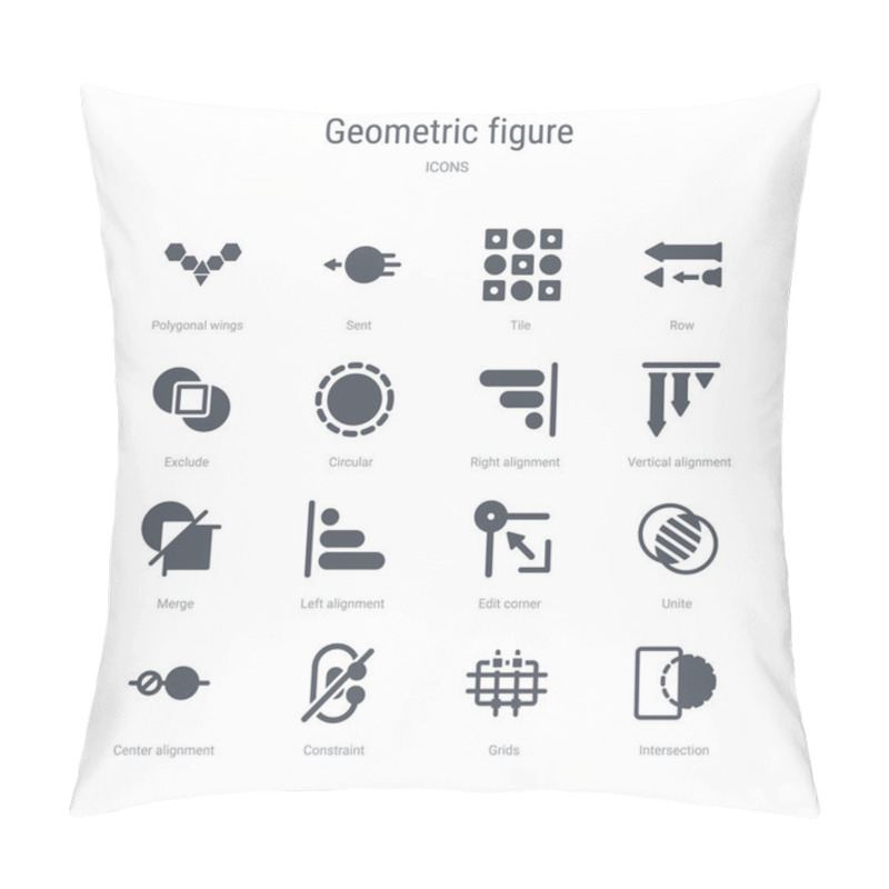 Personality  Set Of 16 Vector Icons Such As Intersection, Grids, Constraint,  Pillow Covers