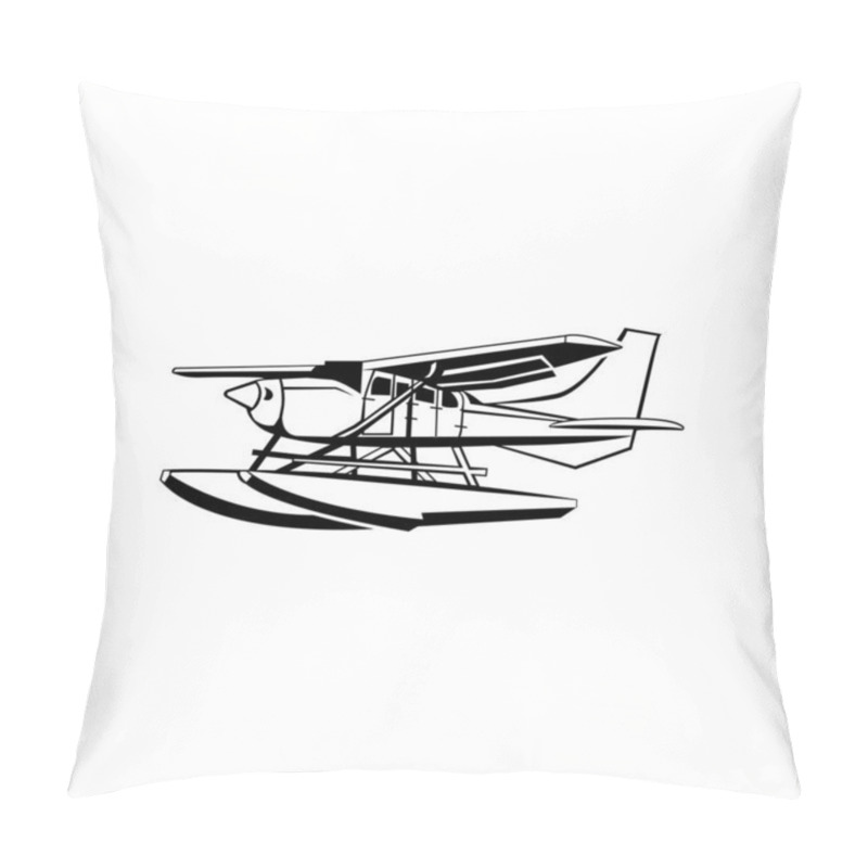 Personality  Detailed Cessna 185 Airplane Design Illustration Pillow Covers