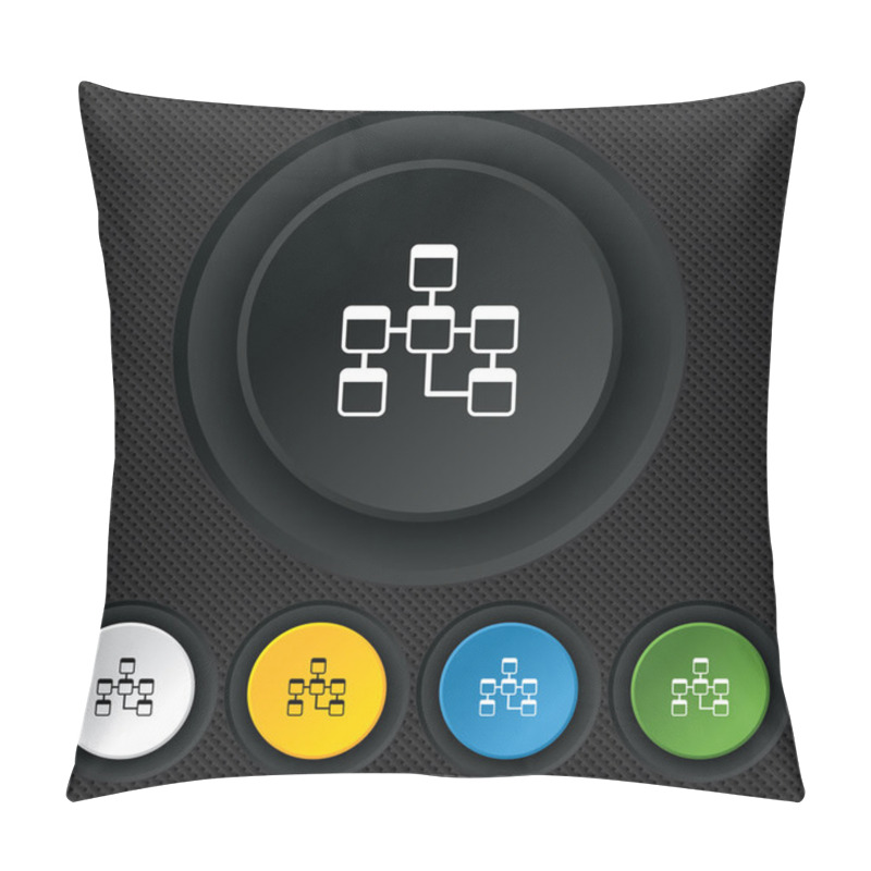 Personality  Database Sign Icon. Relational Database Schema. Pillow Covers