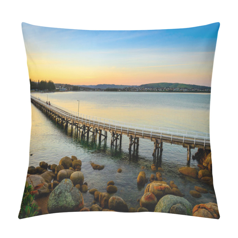 Personality  Victor Harbor Foot Bridge At Sunset Pillow Covers