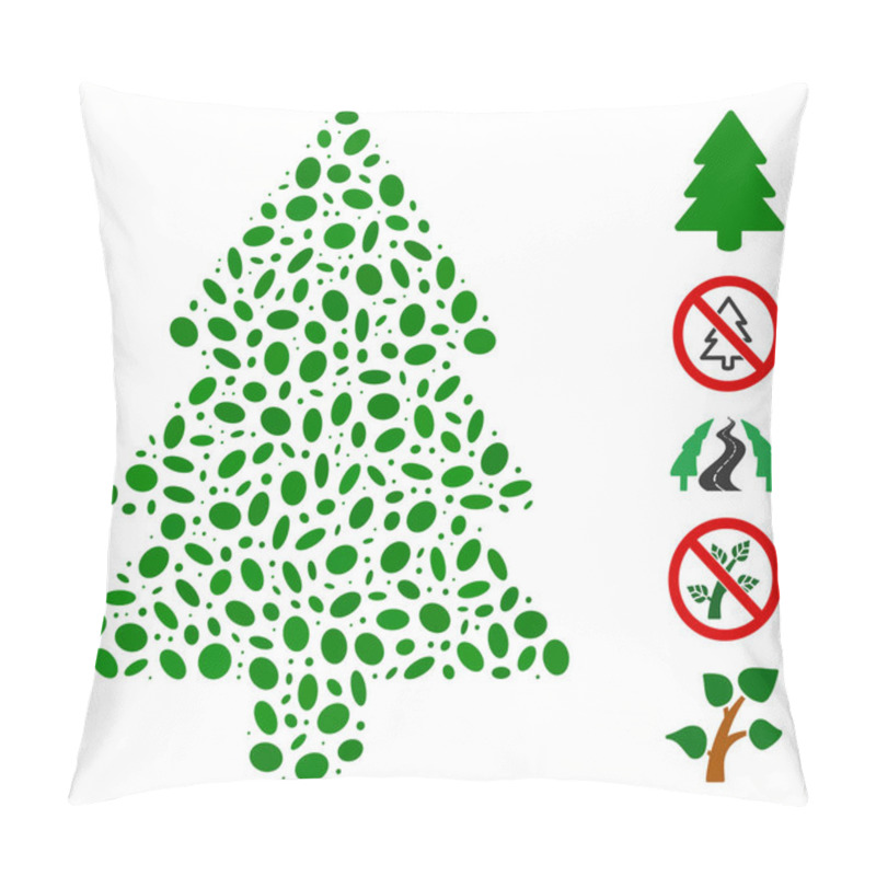 Personality  Ellipse Collage Fir-Tree Pillow Covers