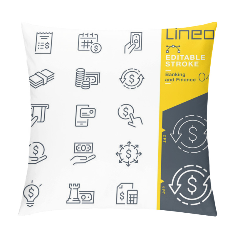 Personality  Lineo Editable Stroke - Banking And Finance Line Icons Pillow Covers