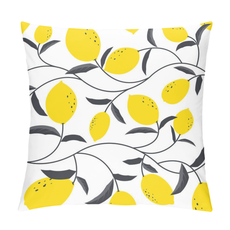 Personality  Fresh Lemon Fruit Seamless Pattern Vector. Pillow Covers