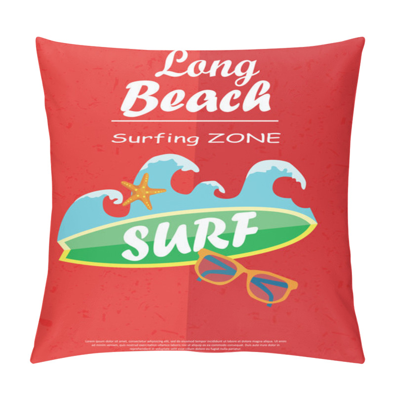 Personality  Retro Surfing Typographical Poster Pillow Covers