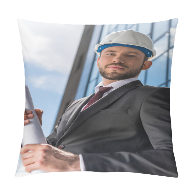 Personality  Professional Architect In Hard Hat  Pillow Covers