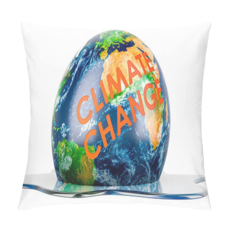 Personality  Melting Earth, Global Warming And Climate Change Concept, 3D Rendering Isolated On White Background Pillow Covers