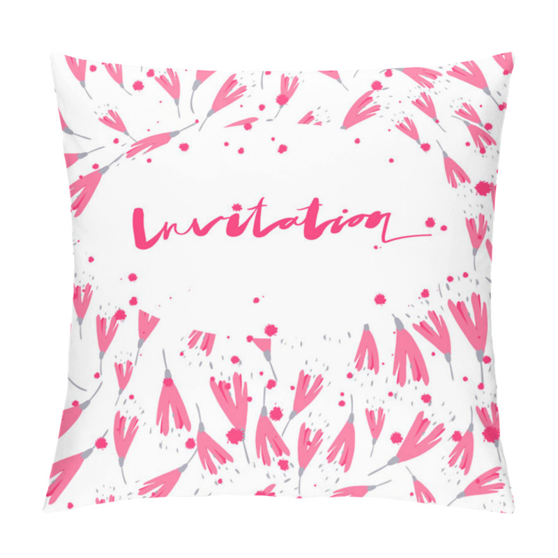 Personality  Invitation With Tiny Flowers And Calligraphy Pillow Covers