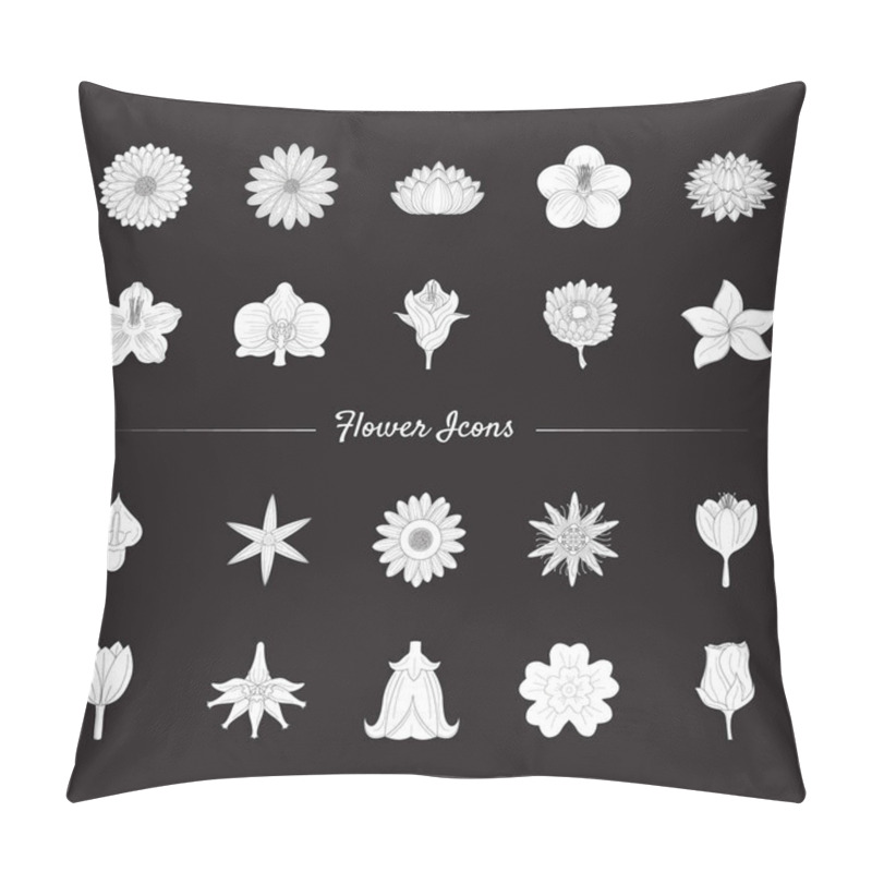 Personality  Set Of Flower Icons Pillow Covers