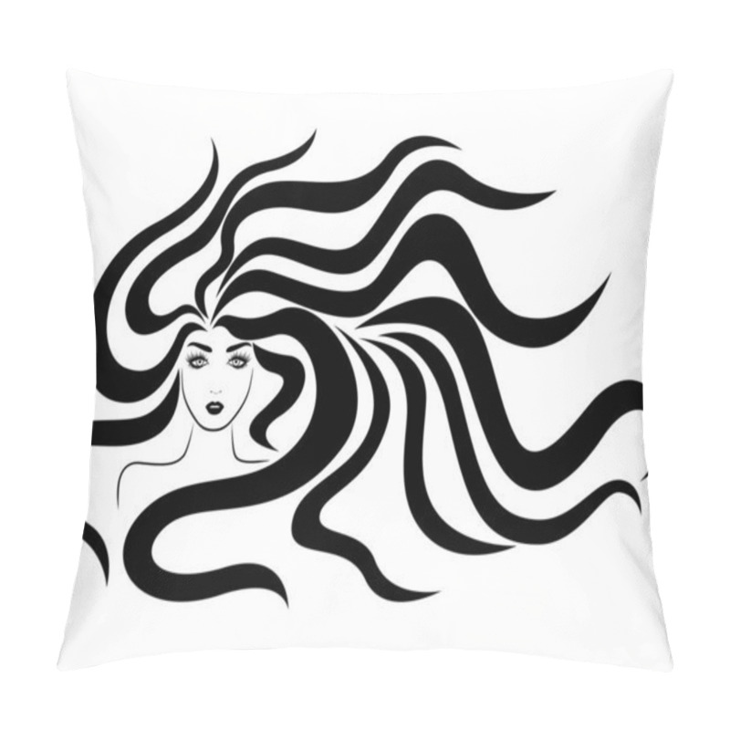 Personality  Elegant Lady With Windy Hair Pillow Covers