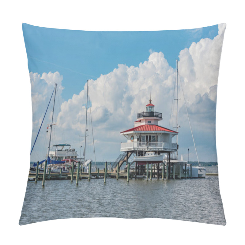 Personality  Clouds Building Over The Choptank River Lighthouse, Cambridge MD USA Pillow Covers