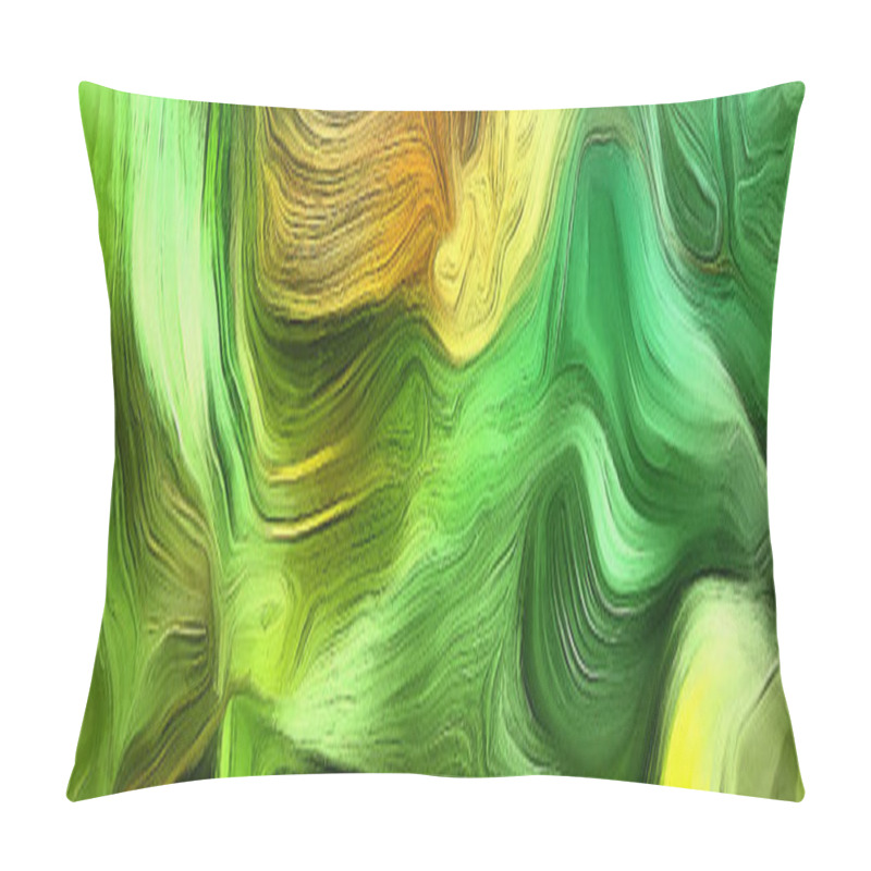 Personality  Abstract Painting In Vivid Tints Of Green. Pillow Covers