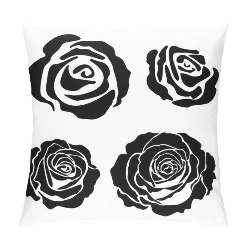 Personality  Set Of Different Graphic Roses Pillow Covers