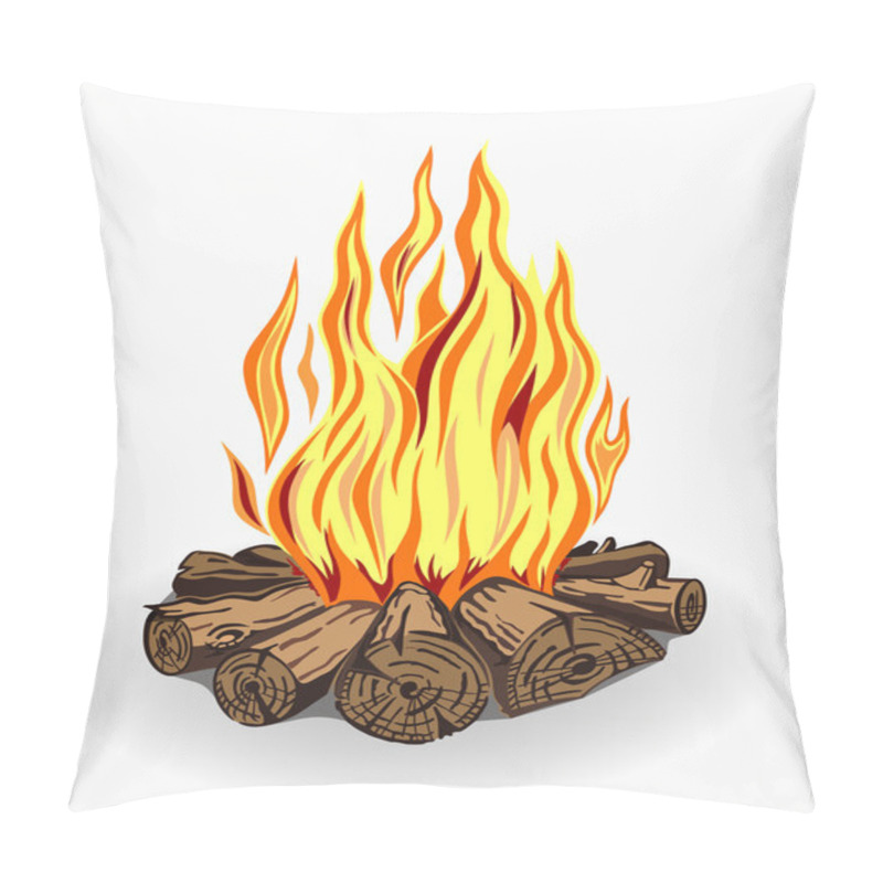 Personality  Illustration Of Isolated Camp Fire On White Background. Pillow Covers