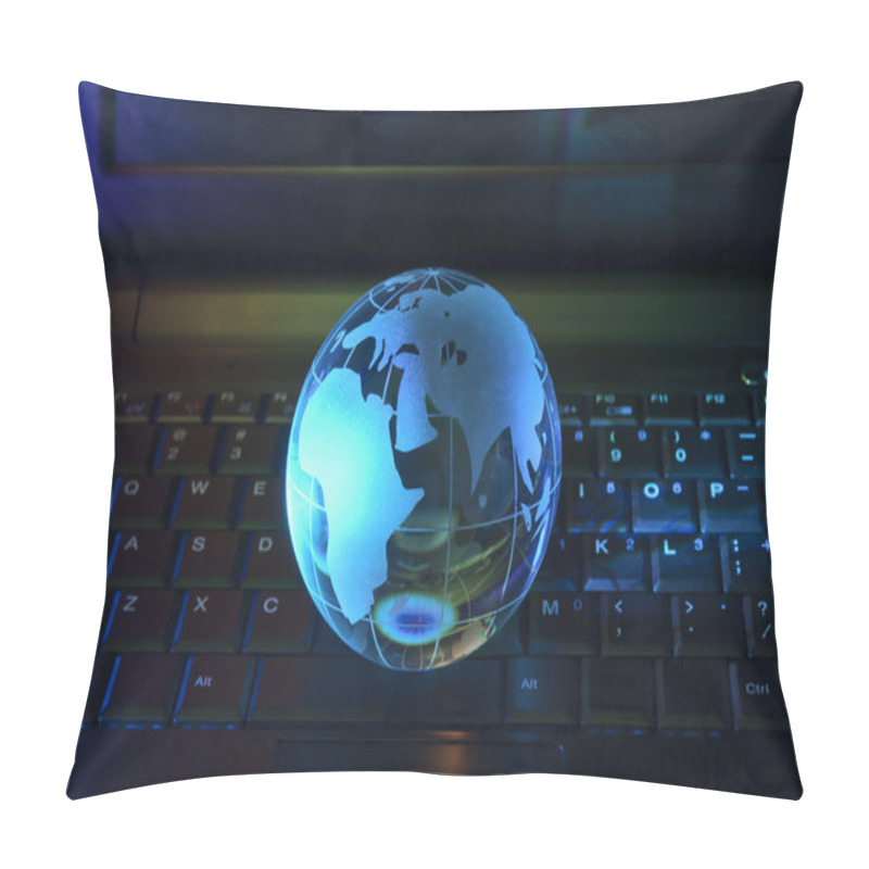 Personality  Globe On A Laptop Keyboard Pillow Covers