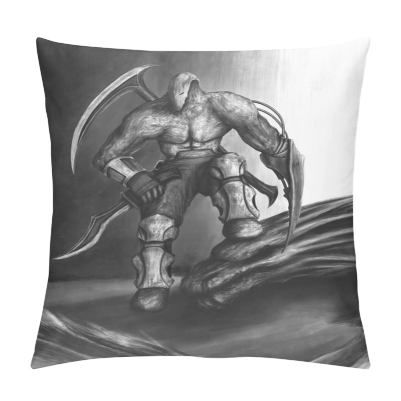 Personality  Dragon Hunter, Concept Art, Character Design Pillow Covers