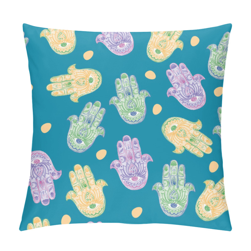 Personality  Seamless Pattern Of Hamsa Hand Pillow Covers