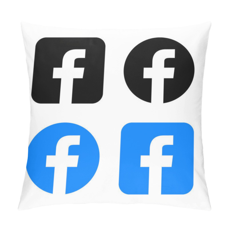 Personality  Facebook Logo Icon Vector In Flat Style. Social Media Sign Symbol Pillow Covers