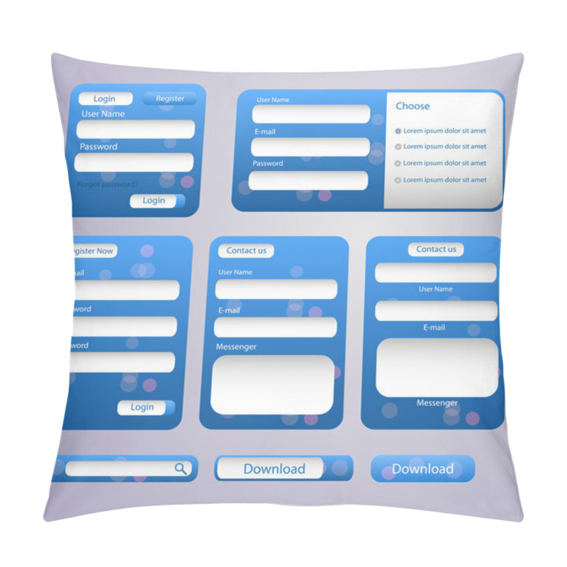 Personality  Login And Register Web Screens-vector Pillow Covers