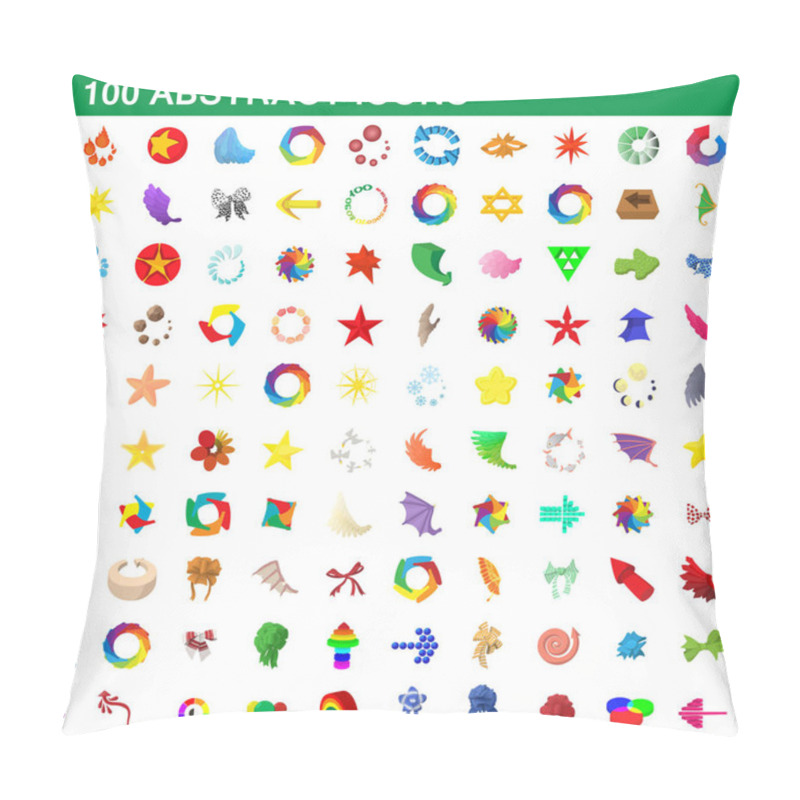 Personality  100 Abstract Icons Set, Cartoon Style Pillow Covers