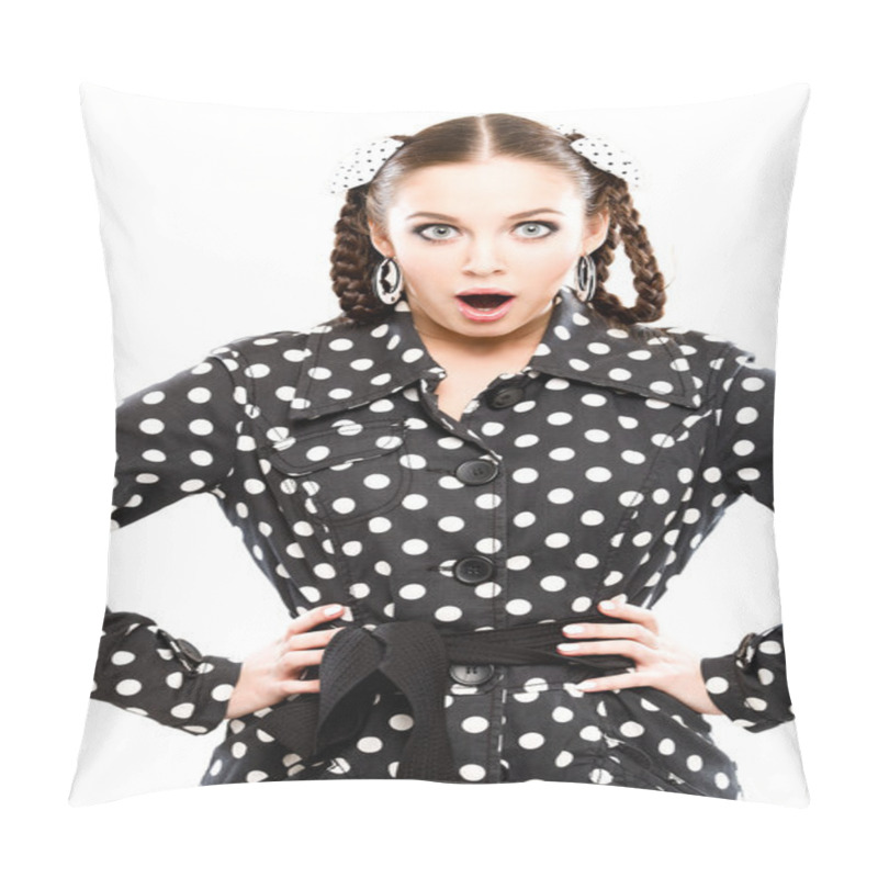 Personality  Young Suprised Woman Pillow Covers